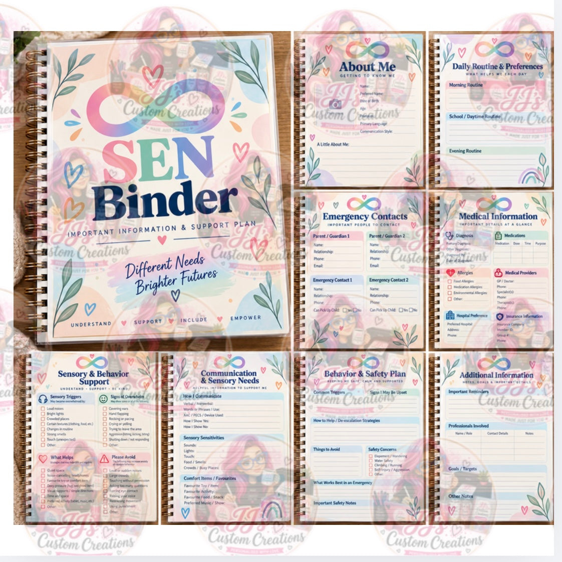 SEN Binder | Special Educational Needs Information & Safety Binder | Neurodivergent Child Support Planner