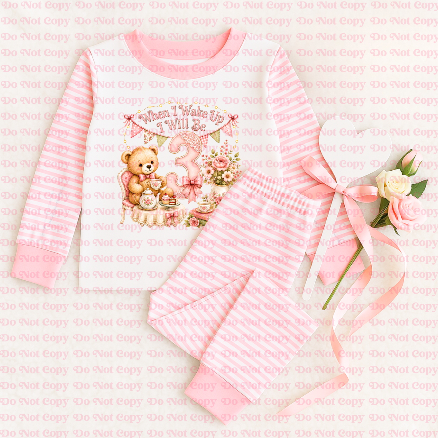 Teddy Bears Tea Party Birthday PJs | when I wake up I will be pyjamas - age 1-10years
