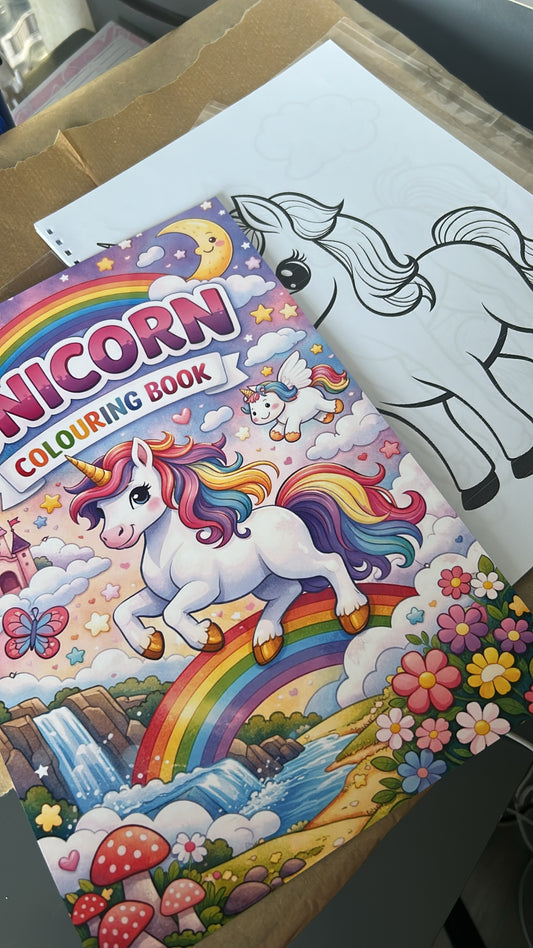Unicorn Colouring Book | Personalised Colouring Book | Wire Bound, 20 Pages | Colouring for Kids & Adults