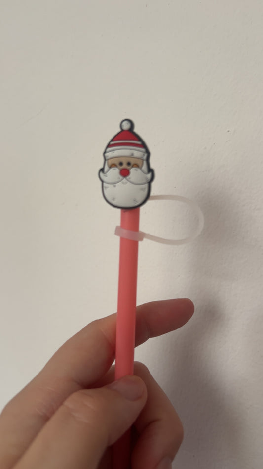 Santa straw topper