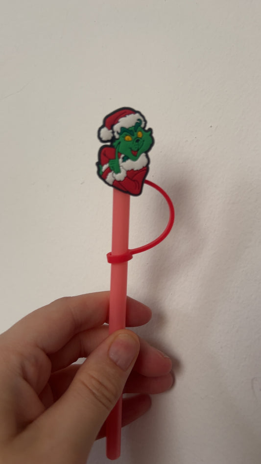 Grinch straw topper