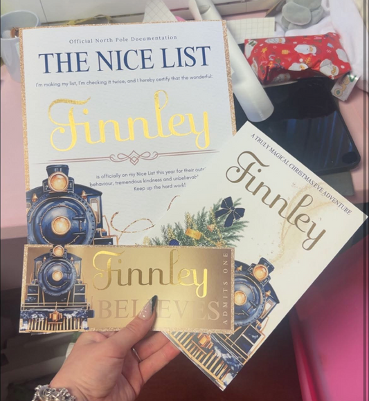 Personalised Christmas "Nice List" & Story Set - Polar Express Inspired