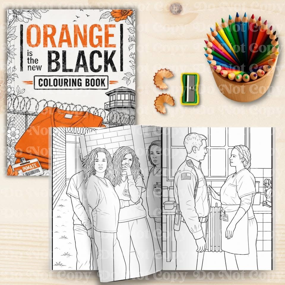 Orange Is the New Black colouring book mock-up