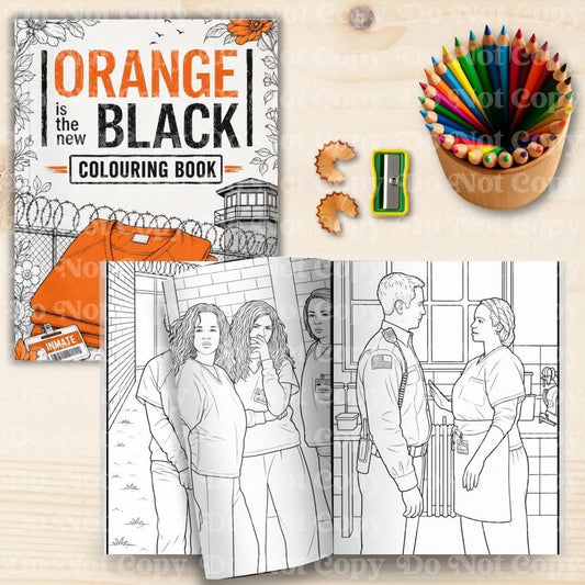 Orange Is the New Black colouring book mock-up