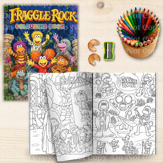 Fraggle Rock colouring book mock-up