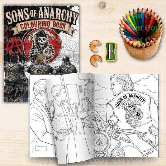 Sons of Anarchy colouring book mock-up