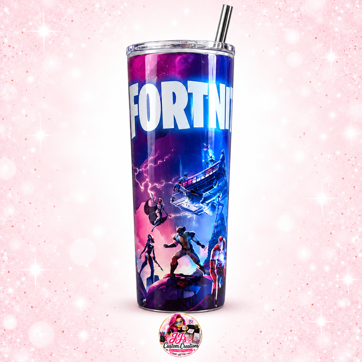 Fortnite Themed Tumblers | Gaming Collage & Character Design Insulated Drinkware