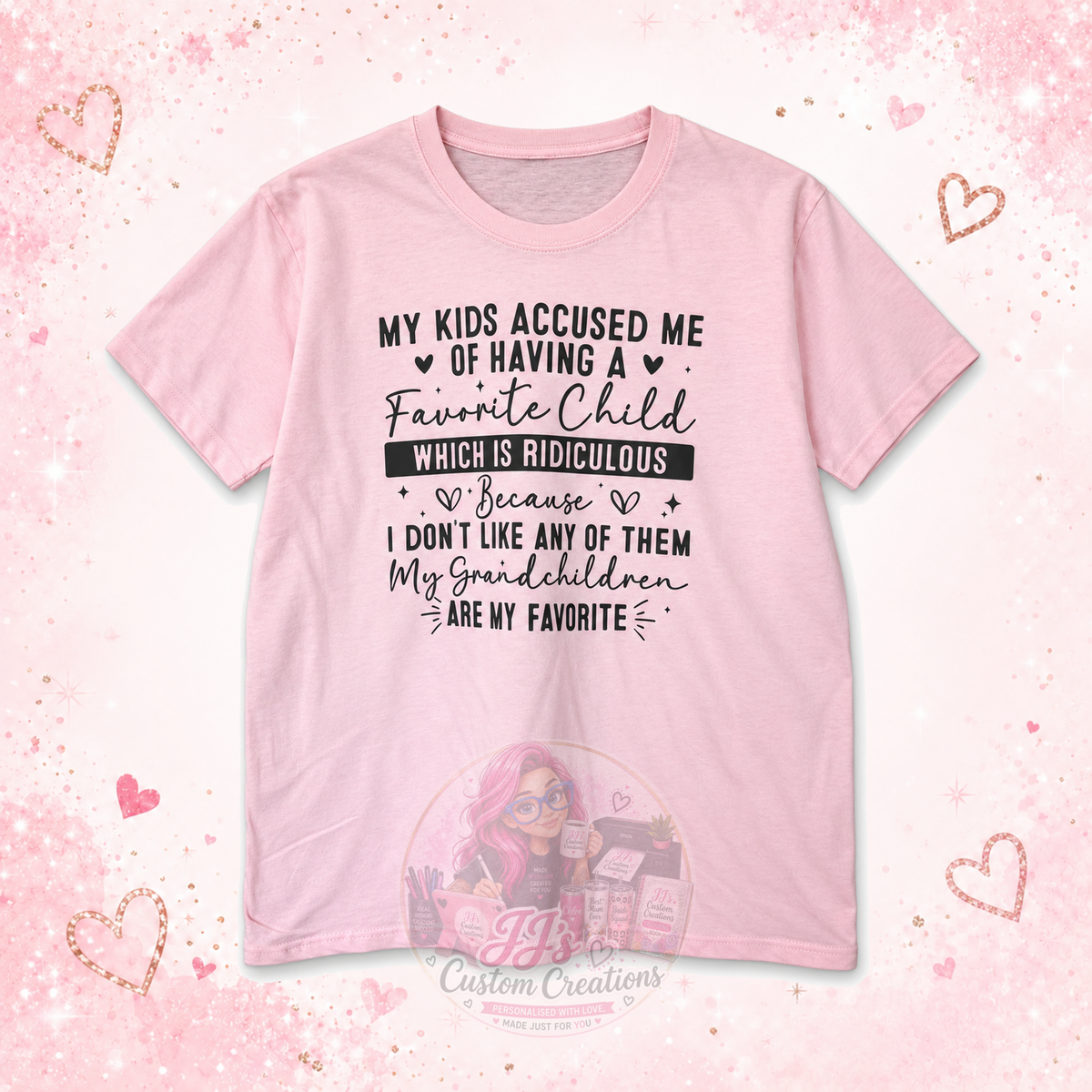 Pink Grandchildren Are My Favourite slogan T-shirt