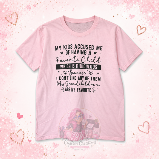 Pink Grandchildren Are My Favourite slogan T-shirt