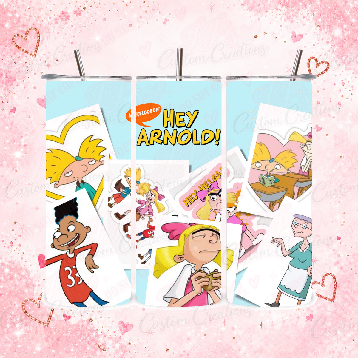 Hey Arnold-Inspired 20oz Tumbler – Pink or Blue – product detail 2