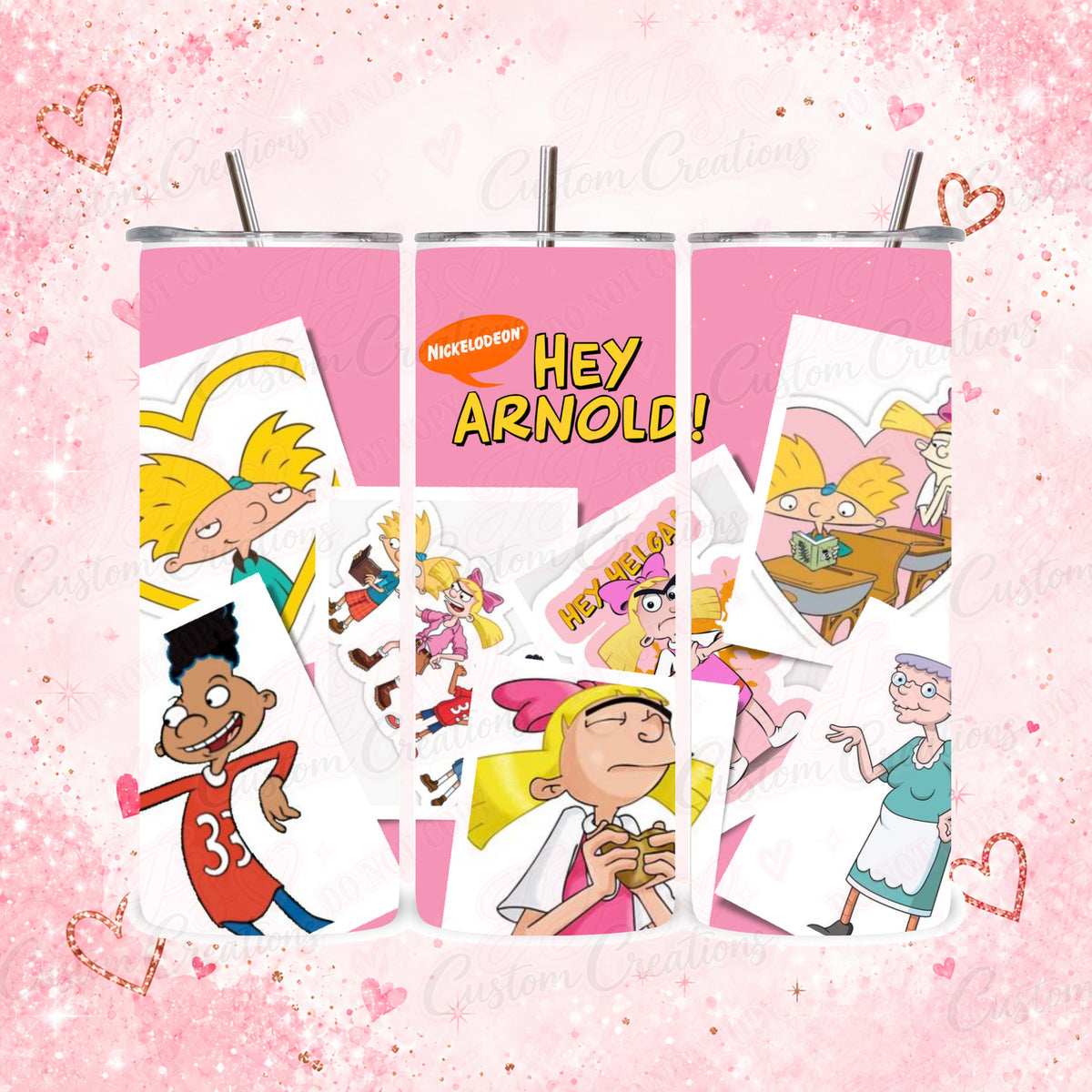 Hey Arnold-Inspired 20oz Tumbler – Pink or Blue – main product view