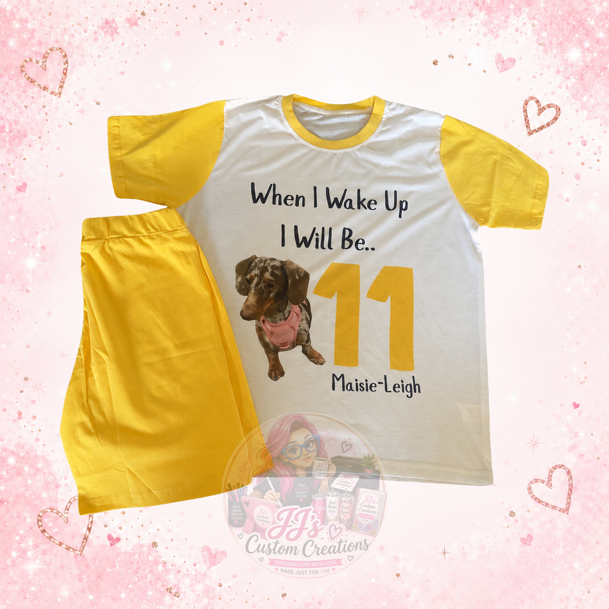 Personalised Maisie-Leigh When I Wake Up I Will Be 11 pyjamas