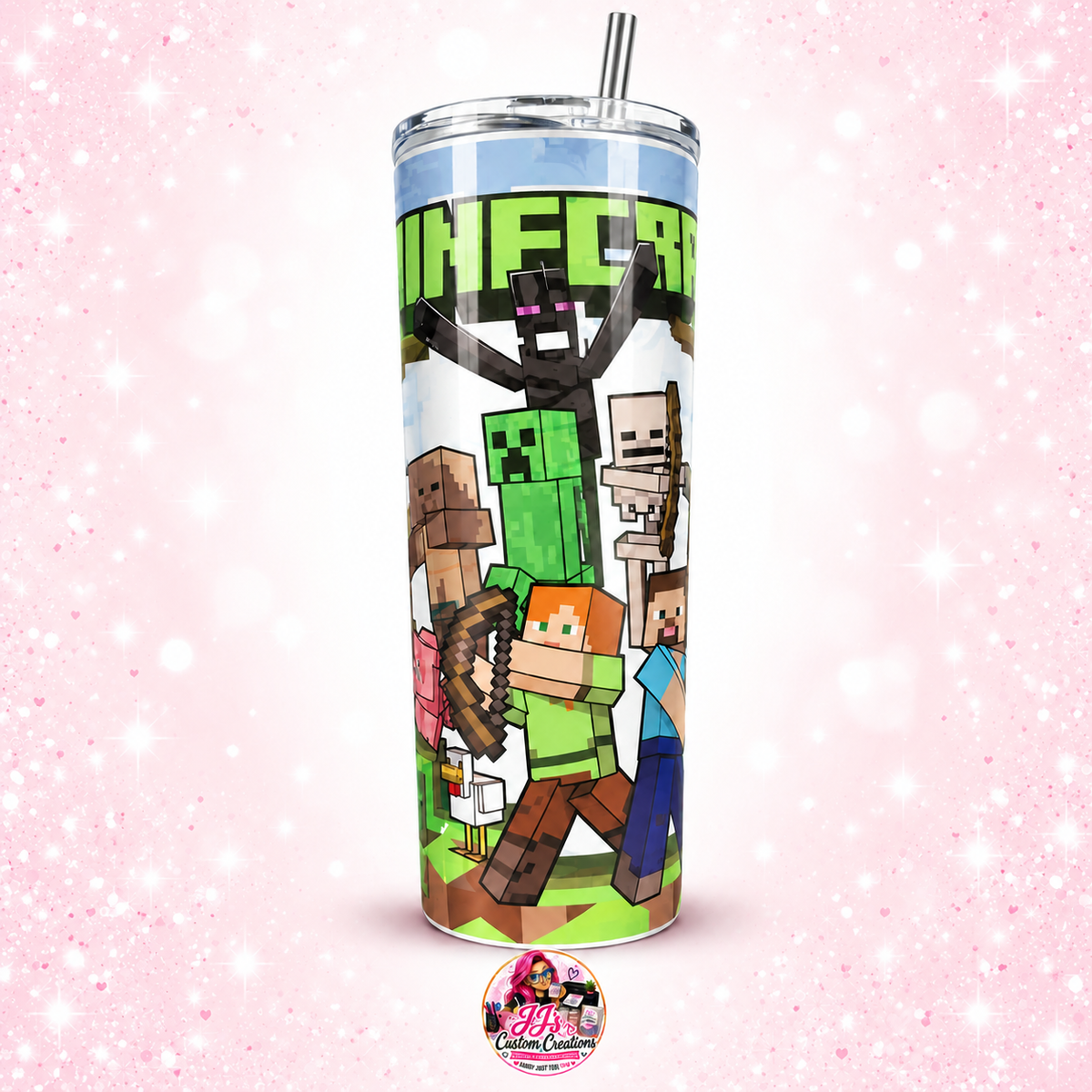 Minecraft-Inspired 20oz Tumbler | Gaming Gift