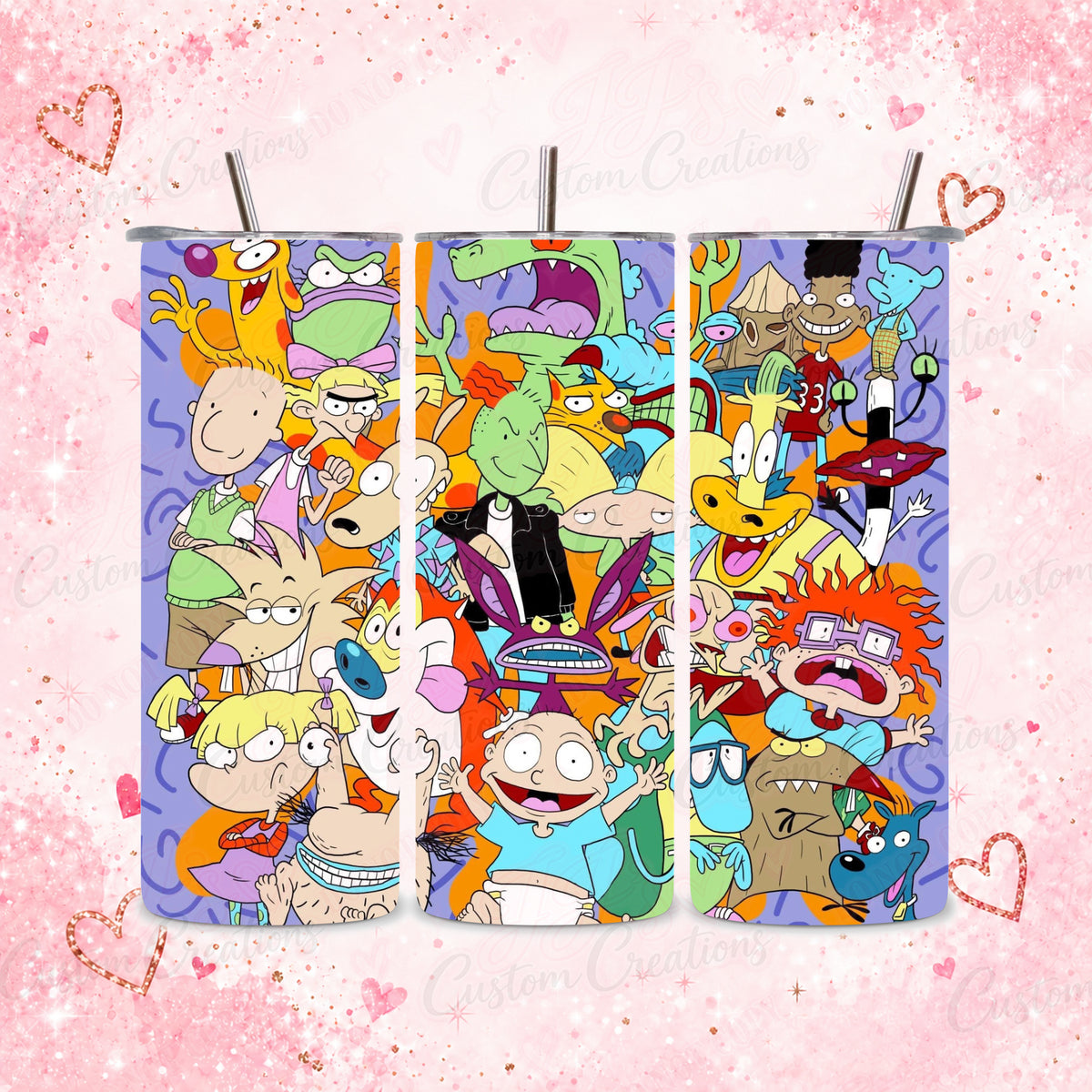 90s Nickelodeon Cartoon Mashup Skinny Tumbler - 20oz Insulated Stainless Steel Travel Cup – main product image