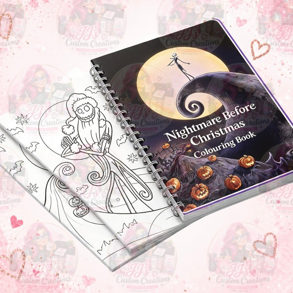 Nightmare Before Christmas A4 spiral-bound colouring book with 20 colouring pages
