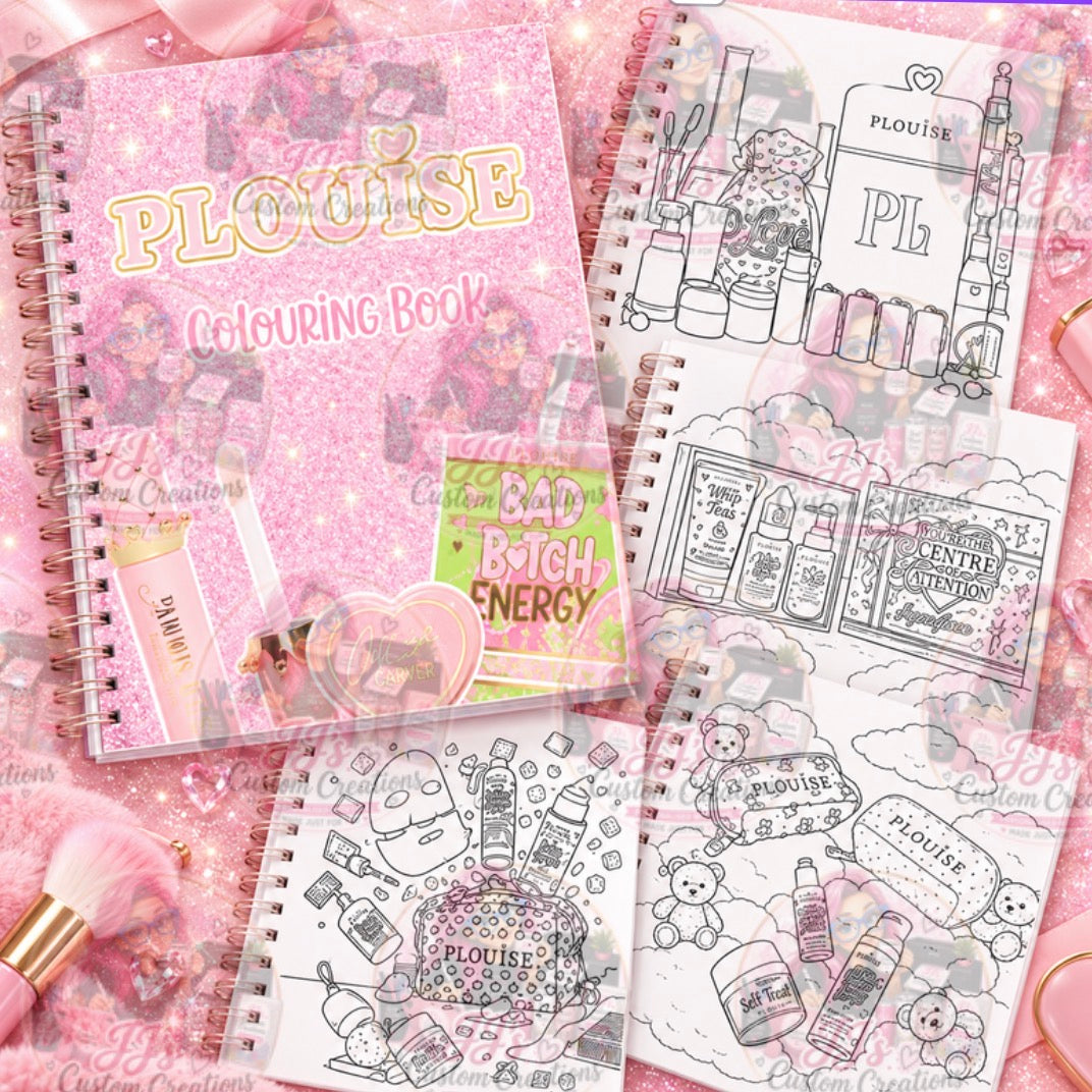 P.Louise 2.0 A4 spiral-bound makeup colouring book with 20 themed pages